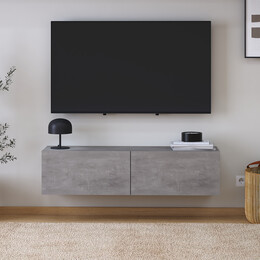 Έπιπλο Τηλεόρασης Επιτοίχιο Palm Megapap Χρώμα Γκρι Ρετρό 120x32x30εκ.