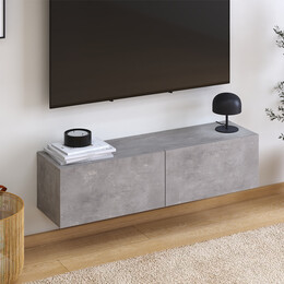 Έπιπλο Τηλεόρασης Επιτοίχιο Palm Megapap Χρώμα Γκρι Ρετρό 120x32x30εκ.