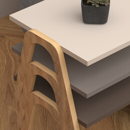 Τραπεζάκια Βοηθητικά σετ 3 τμχ Como Megapap Χρώμα Καφέ - Cappuccino - Κρεμ 52x32x40εκ.