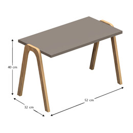 Τραπεζάκια Βοηθητικά σετ 3 τμχ Como Megapap Χρώμα Καφέ - Cappuccino - Κρεμ 52x32x40εκ.