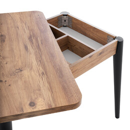 Τραπέζι Dolunay Megapap Επεκτεινόμενο Χρώμα Atlantic Pine - Μαύρο 100x60(120x100)x79,5εκ.