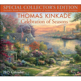 Thomas Kinkade Special Collector's Edition 2025 Deluxe Wall Calendar With Print