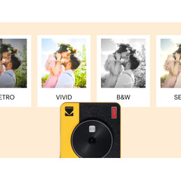 Kodak Mini Shot 3 Retro -Instant Camera & Photo Printer (7.6 x 7.6 cm) ios & Android bt + 8 Sheets