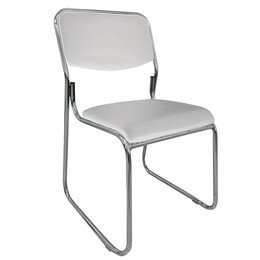 Καρέκλα Επισκέπτη FLEXVISIT Λευκό/Χρώμιο PU/Μέταλλο 40x41x81cm