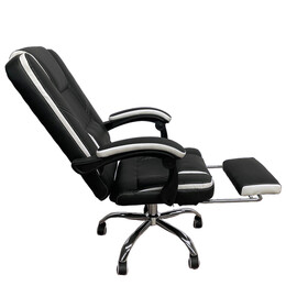 Καρέκλα Γραφείου OPTISEAT Μαύρο/Λευκό PVC/Μέταλλο 67x65x105-115cm