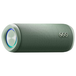 Qcy sp7 Green -  Portable Bluetooth Speaker w Stereo Sound 40w, mic for Calls, rgb Light Show