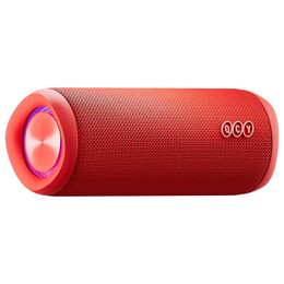 Qcy sp7 red -  Portable Bluetooth Speaker w Stereo Sound 40w, mic for Calls, rgb Light Show
