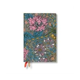 Morris Pink Honeysuckle (William Morris) Mini 12-Month day-at-a-Time Hardback Dayplanner 2025 (Elastic Band Closure)