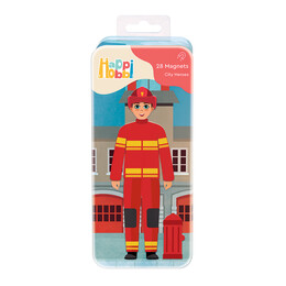 HappiHobbi Magnet Tins City Heroes - Fashion Girl - Mermaid Princess Εκπαιδευτικοί Χάρτινοι Μαγνήτες