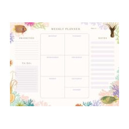 Art of Nature: Under the sea Weekly Planner Notepad
