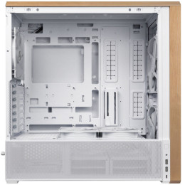 Lian li Lancool 217 White - Wood Accent - atx pc Case (5 Fans) 2 x 170mm, 1 x 140mm & 2 x 120mm pwm
