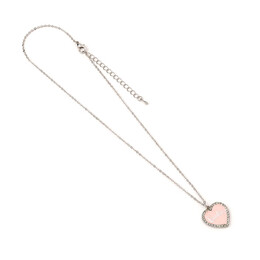 Carat Shop Barbie - Pink Enamel Heart Pendant Necklace With Crystal (Bmn00003)