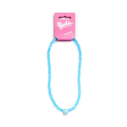 Carat Shop Barbie - Blue Bead Necklace With Round Barbie - Bead Charm (Bmn00005)