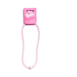Carat Shop Barbie - Pink Bead Necklace With Heart Shaped Bead Charm (Bmn00006)
