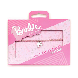 Carat Shop Barbie - Sterling Silver Silhouette Charm & Rose Quartz Bead Bracelet (Bmsb0018)