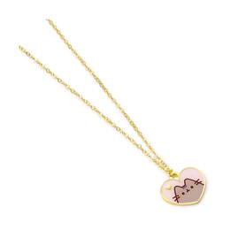 Carat Shop Pusheen - the cat Pink and Gold Heart Necklace (Ptcn0100)