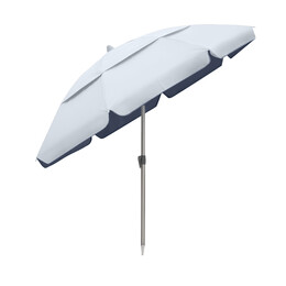 Ομπρέλα Θαλάσσης Αλουμινίου Malibu Megapap με upf 50+ Προστασία Χρώμα Ασημί - Μπλε ø2m
