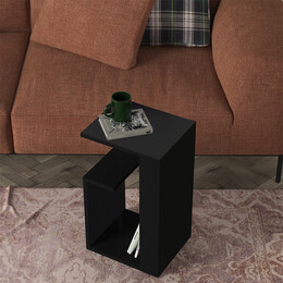 Τραπεζάκι Βοηθητικό Rosana Megapap Χρώμα Μαύρο 35x29,5x60εκ.