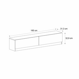 Έπιπλο Τηλεόρασης Ahenk Megapap Χρώμα Καρυδί 160x31,3x32,9εκ.