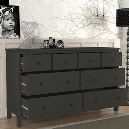 Συρταριέρα - Μπουφές Sabina Megapap Χρώμα Ανθρακί 160x50x96εκ.