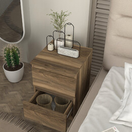 Κομοδίνο Breve Megapap Χρώμα Καρυδί 39,8x41,8x55εκ.