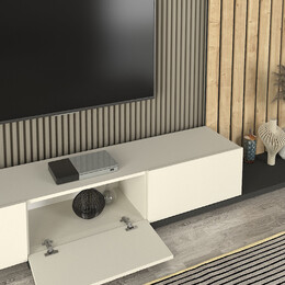 Σύνθεση Τηλεόρασης Nagini Megapap Χρώμα Ivory - Sapphire oak - Ανθρακί 260x39,4x203,6εκ.