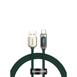 Baseus Καλώδιο usb σε usb-c με Οθόνη, 66w, 1m Πράσινο (Casx020006) (Bascasx020006)