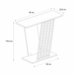 Κονσόλα Gravity Megapap Χρώμα Travertine - Χρυσό 90x29,6x76,8εκ.