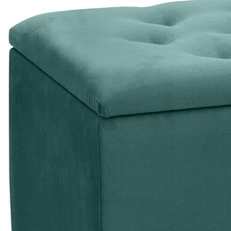 Σκαμπώ - Ταμπουρέ Lotus Megapap Βελούδινο Χρώμα Κυπαρισσί 90x40x50εκ.