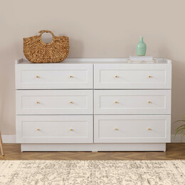 Συρταριέρα Henry Megapap Χρώμα Λευκό 140x40x75εκ.