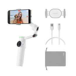 Insta360 Flow 2 Standard Bundle White - A.i. Powered Gimbal Stabilzer for Smartphone usb-c