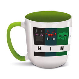 Stor:  Minecraft Squared Pattern - Young Adult Ceramic Elite mug in Gift box (385ml) (75618)