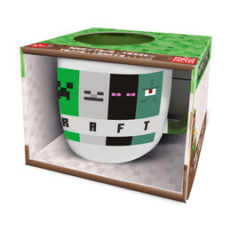 Stor:  Minecraft Squared Pattern - Young Adult Ceramic Elite mug in Gift box (385ml) (75618)