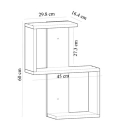Ραφιέρα Τοίχου Octa Megapap Χρώμα Sapphire oak 45x16,4x60εκ.