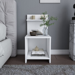 Κομοδίνο Ulman Megapap Χρώμα Λευκό 35x37x72εκ.