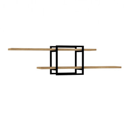 Ραφιέρα Τοίχου Mone Megapap Χρώμα Sapphire oak - Μαύρο 120x18x30εκ.