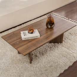 Τραπεζάκι Σαλονιού Sabin Megapap Χρώμα Καρυδί 119x60x40εκ.