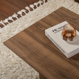 Τραπεζάκι Σαλονιού Sabin Megapap Χρώμα Καρυδί 119x60x40εκ.