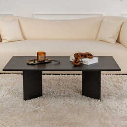 Τραπεζάκι Σαλονιού Sabin Megapap Χρώμα Μαύρο 119x60x40εκ.