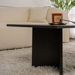 Τραπεζάκι Σαλονιού Sabin Megapap Χρώμα Μαύρο 119x60x40εκ.