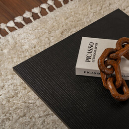 Τραπεζάκι Σαλονιού Sabin Megapap Χρώμα Μαύρο 119x60x40εκ.