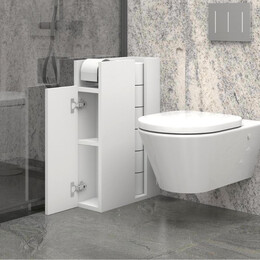 Ντουλάπι Μπάνιου Paper Megapap Χρώμα Λευκό 17x42x66εκ.