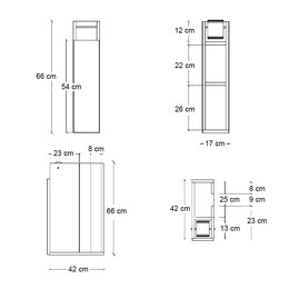Ντουλάπι Μπάνιου Paper Megapap Χρώμα Λευκό 17x42x66εκ.