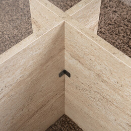 Τραπεζάκι Σαλονιού Vetrino Megapap Γυάλινο Χρώμα Travertine 105x65x40εκ.