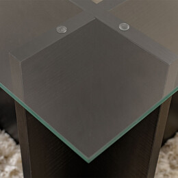 Τραπεζάκι Σαλονιού Vetrino Megapap Γυάλινο Χρώμα Μαύρο 105x65x40εκ.