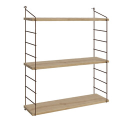 Ραφιέρα Τοίχου Armoni Megapap Χρώμα Sapphire oak - Καφέ Μέταλλο 72x20x85εκ.