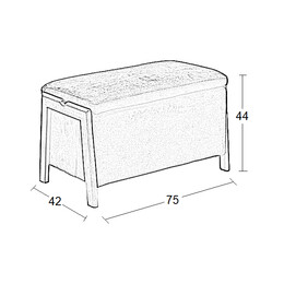 DALI ΣΚΑΜΠΟ VELVET BROWN ΜΕ ΑΠΟΘ. ΧΩΡΟ 75X42X44εκ.