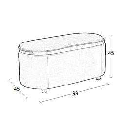 FOSTER ΣΚΑΜΠΟ VELVET GREY ΜΕ ΑΠΟΘ. ΧΩΡΟ 99Χ45X45εκ.