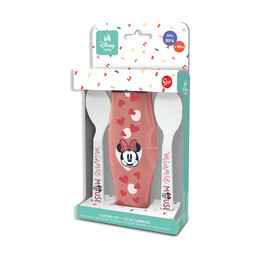 Stor: Minnie Mouse Heart Full - Toddler 2 pcs pp Traveling Spoons (10766)