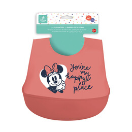 Stor: Minnie Mouse Heart Full - Toddler Silicone bib  (10729)